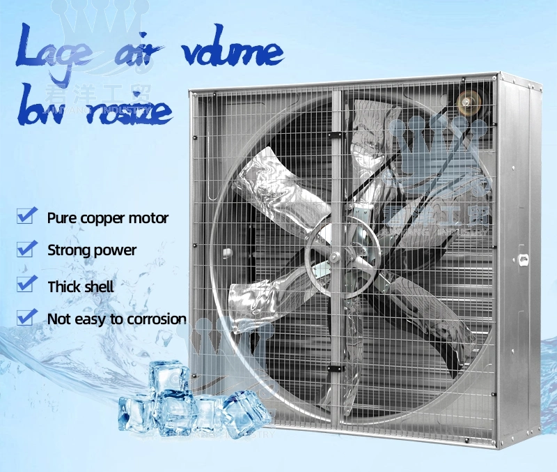 Wall Mounted Ventilation Exhaust Axial Rustless Cooling Fan Used in Industrial Poultry/ Agricultural / Commercial Greenhouse/ Hydroponics with Big Wind Volume