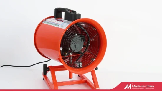 Ventilador industrial portátil de alta velocidad de 200 mm con 2600 rpm y flujo de aire potente